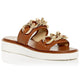 Scarlett Double Band Womens Leather Chains Slide Sandals
