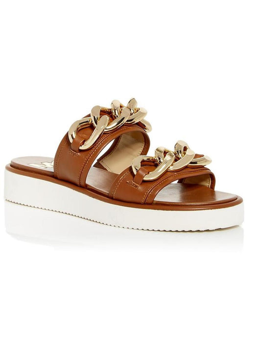 Scarlett Double Band Womens Leather Chains Slide Sandals