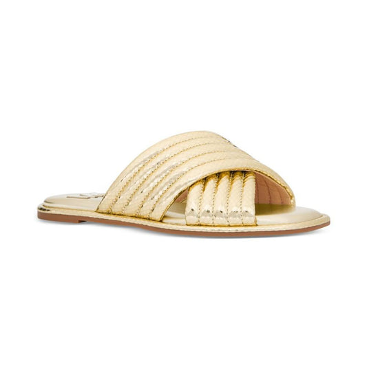 Portia Slip-On Crisscross Quilted Slide Sandals