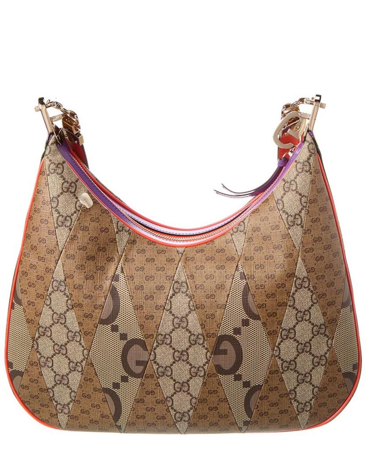 Gucci Attache Medium Canvas Shoulder Bag