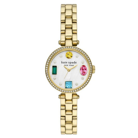 Kate Spade Women's Holland Three-Hand Gold-Tone Stainless Steel Bracelet Watch 28mm