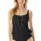Women's Lace-Up Blouson Tankini Top