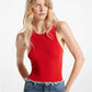 Ribbed Stretch Knit Racerback Bodysuit