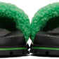 Green Bouclé Sandals