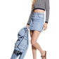 Womens Denim Distressed Denim Skirt