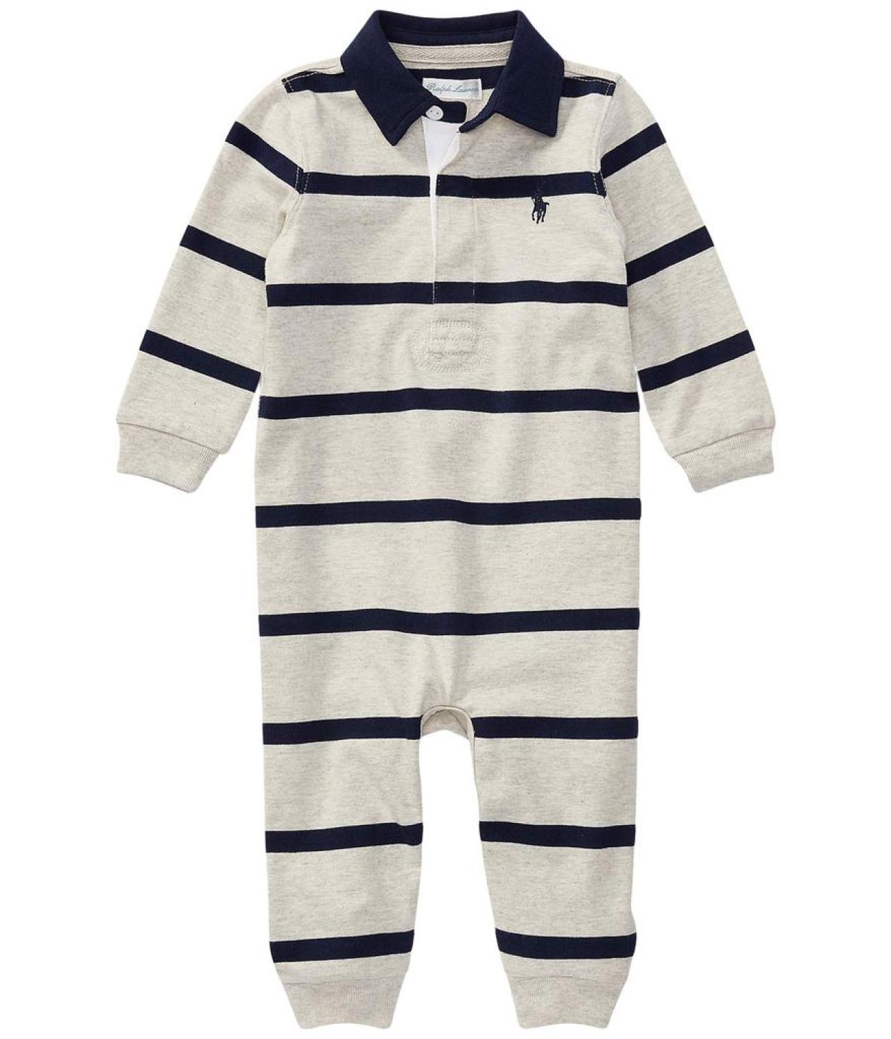 Striped Cotton Rugby Coverall (Infant)