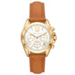 Women's Bradshaw Chronograph Brown Luggage Leather Strap Watch 36mm