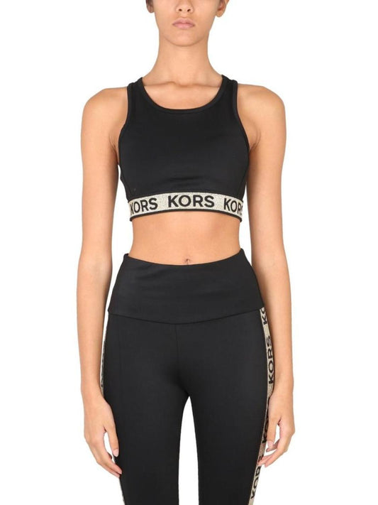 Michael Michael Kors Logo Tape Stretch Sports Bra