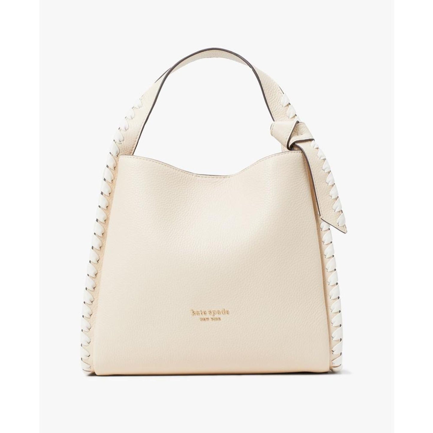 Knott Whipstitched Pebbled Leather Small Shoulder Bag