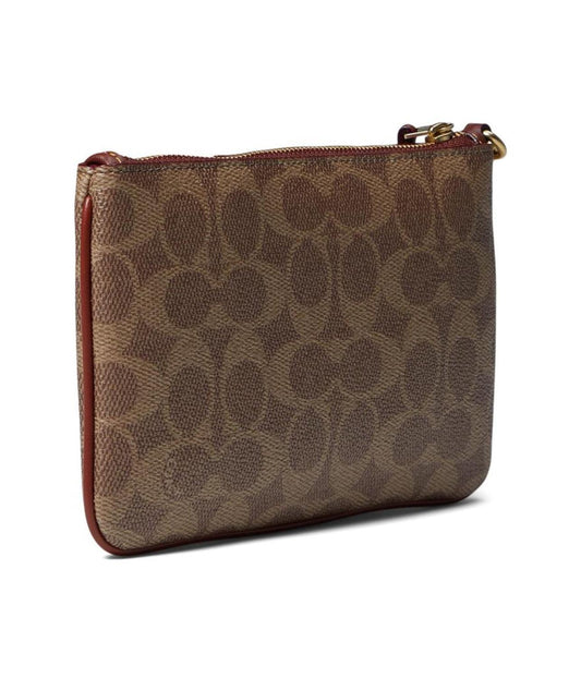 Color-Block Coated Canvas Signature Small Wristlet