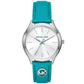 Women's Slim Runway Three-Hand Santorini Blue Leather Watch 38mm