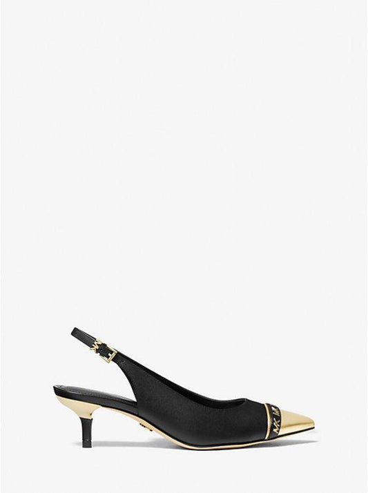 Kadence Leather Cap-Toe Slingback Mid Pump