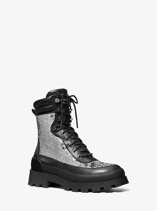 Rowan Embellished Leather Lace-Up Boot