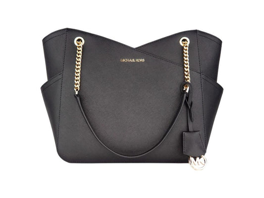Michael Kors Jet Set Large Leather  X Cross Chain Shoulder Tote Hand Women's Bag