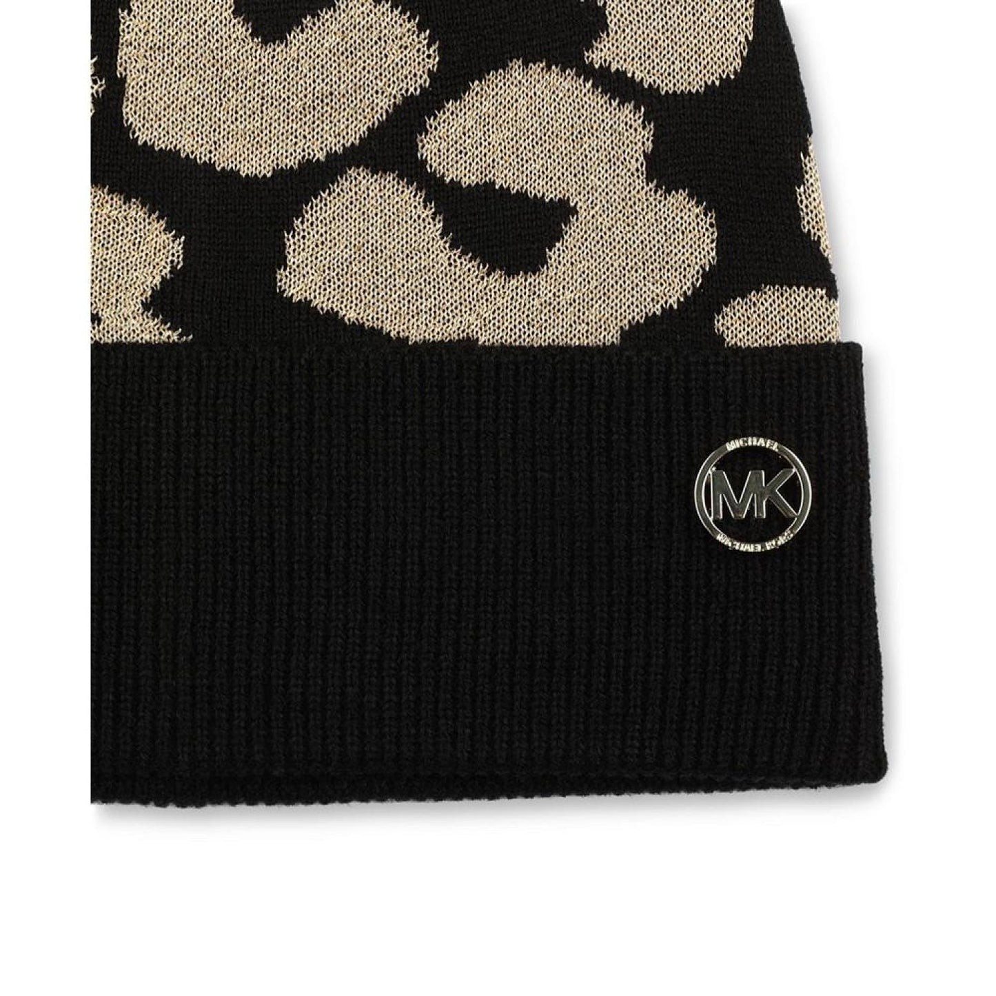 Women's Metallic Leopard-Print Beanie