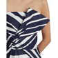 Striped Taffeta Strapless Cocktail Dress