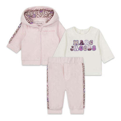 Pale Pink Trousers, Cardigan & T-Shirt Set