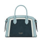 Knott Colorblocked Pebbled Leather and Suede Medium Zip Top Satchel