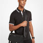 Hudson Pebbled Leather Messenger Bag with Pouch