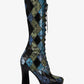 Deandra Patchwork Snakeskin Platform Boot