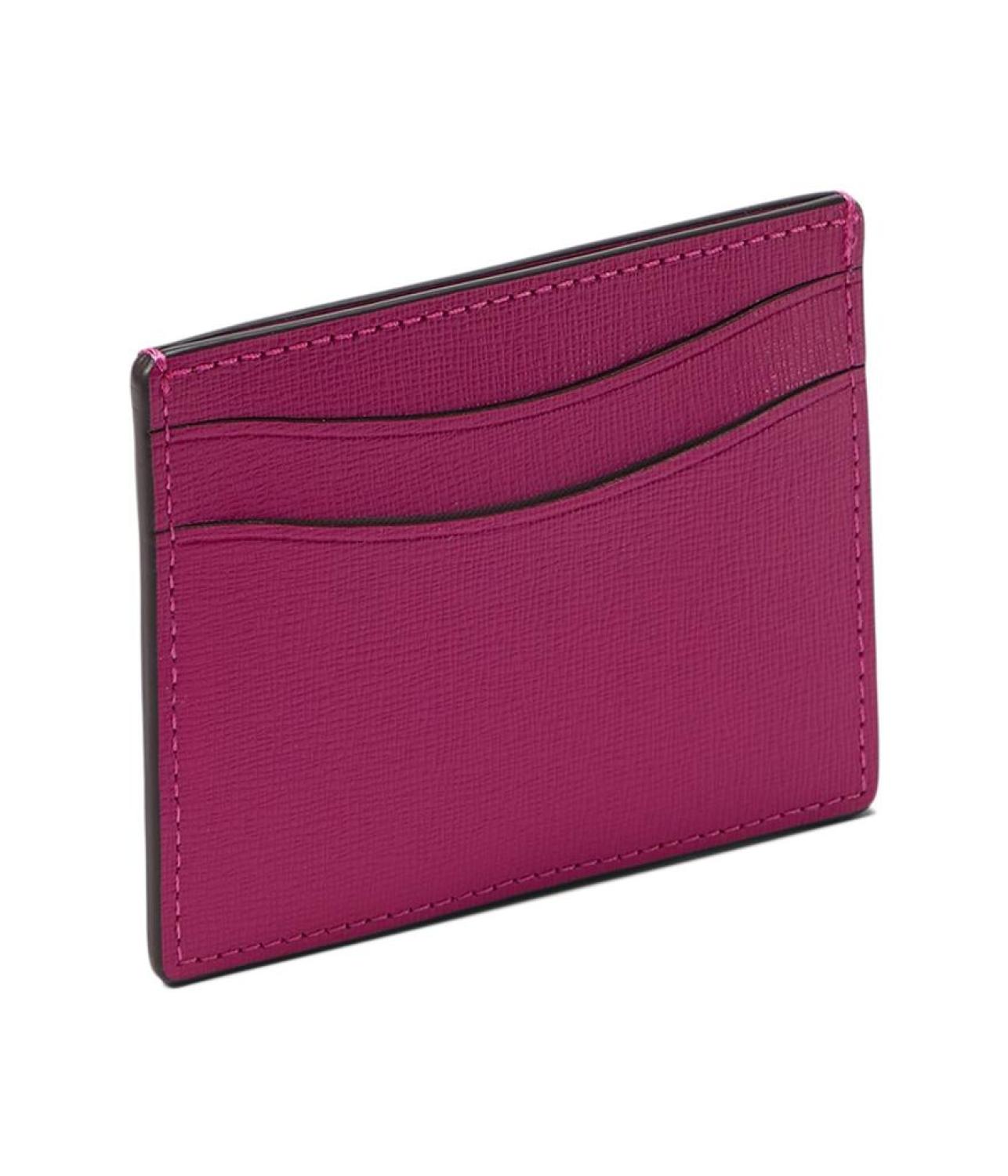 Morgan Bow Embellished Saffiano Leather Card Holder