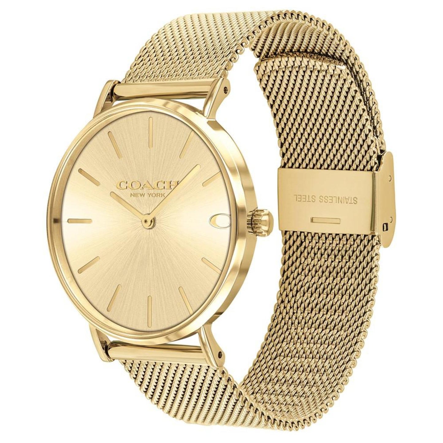 Men's Charles Gold-Tone Stainless Steel Mesh Bracelet Watch 41mm
