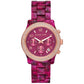 Women's Runway Quartz Chronograph Fuchsia Acetate Watch 38mm