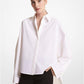 Organic Stretch Cotton Poplin Dolman-Sleeve Shirt