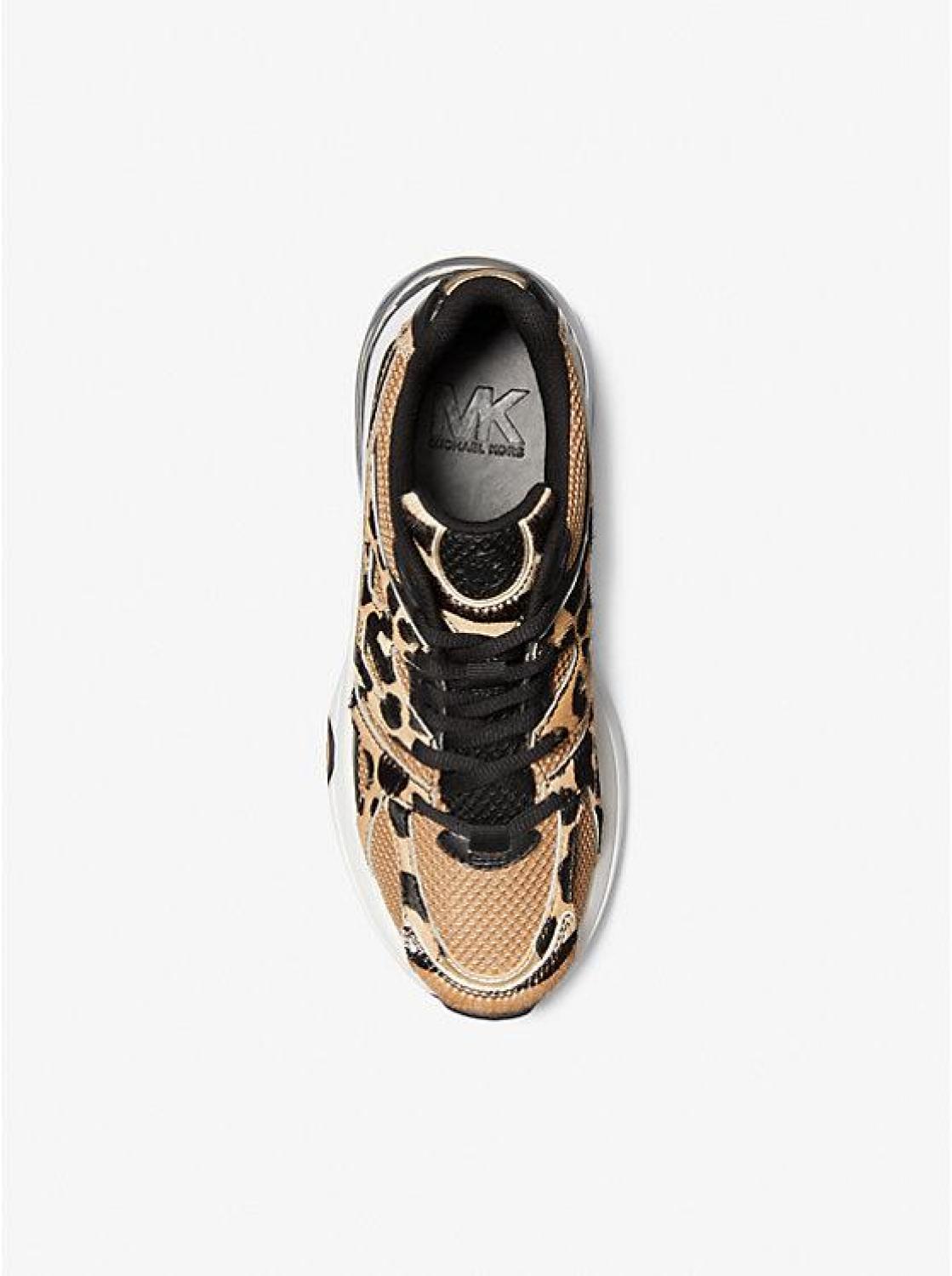 Kit Extreme Mesh and Leopard Print Calf Hair Trainer