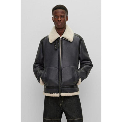 Regular-fit flight jacket in lamb shearling