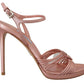 Prada Ankle Strap Heels Stiletto Sandals Women's Leather