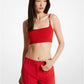 Ribbed Stretch Knit Cropped Tank Top