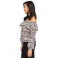 Women's Printed Stadium Ruffled-Overlay Off-The-Shoulder Top, Regular & Petite