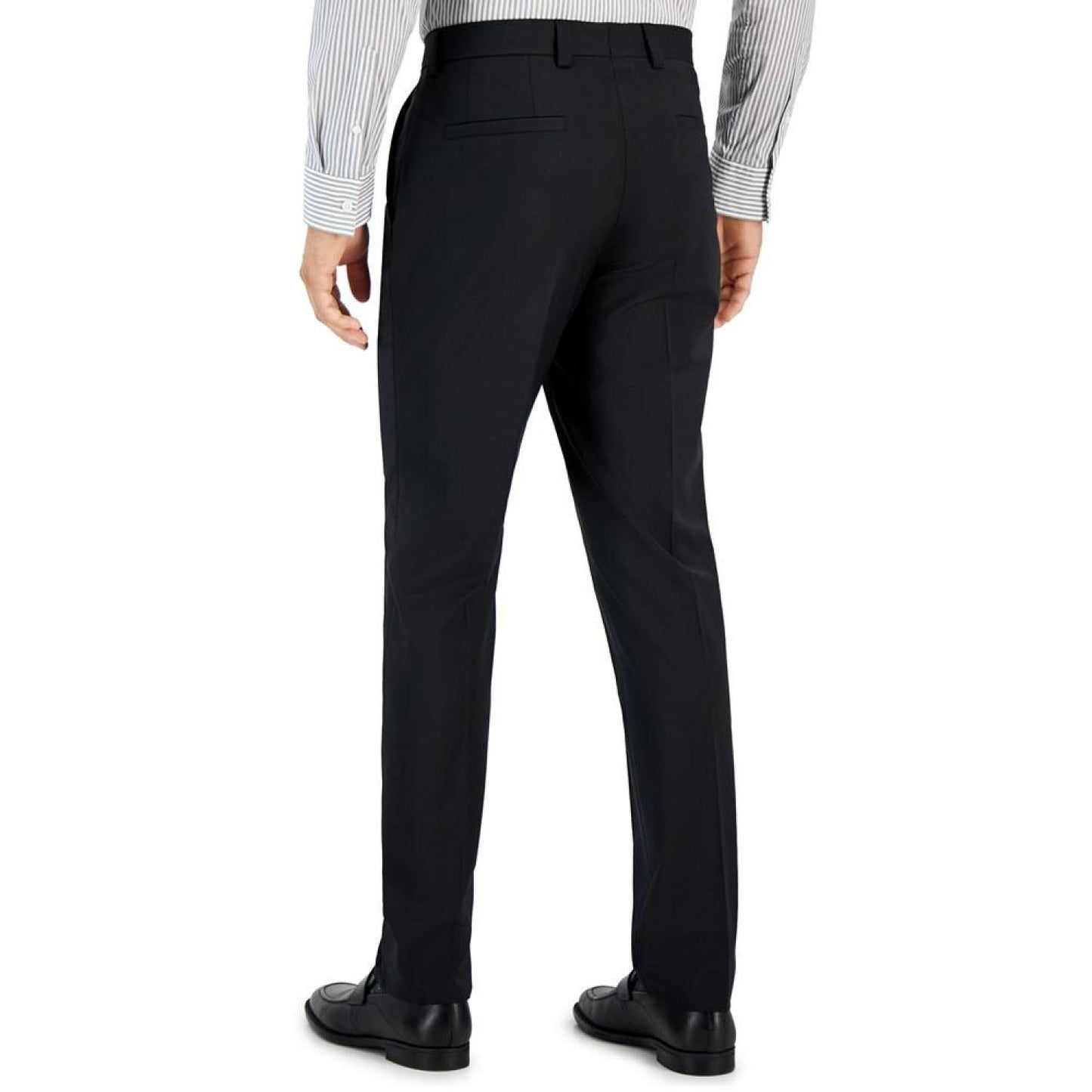 Men's Modern-Fit Solid Wool Blend Suit Trousers
