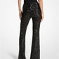 Sequined Stretch Tulle Flared Pants