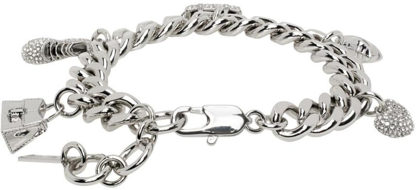 Silver 'The Mini Icon Pave Charm' Bracelet