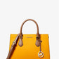 Sheila Medium Two-Tone Faux Saffiano Leather Satchel