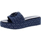 Sadler Womens Canvas Peep-Toe Wedge Sandals