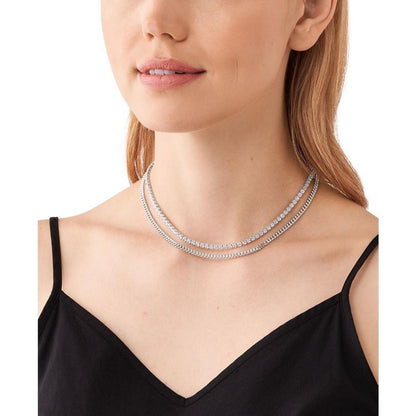14K Gold Plated Mixed Tennis Double Layer Necklace