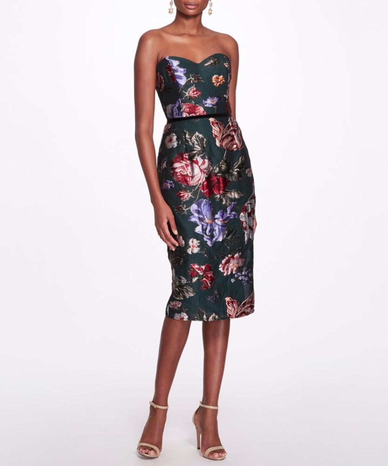 Floral Fil CoupÃ Tea-length Gown