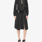 Grommet-Embroidered Slashed Georgette Skirt