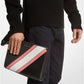 Cooper Logo Stripe and Faux Leather Wristlet