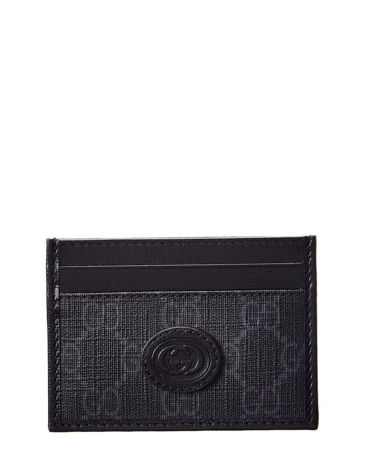 Gucci Interlocking G GG Supreme Canvas & Leather Card Case