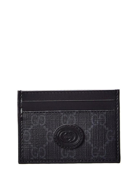 Gucci Interlocking G GG Supreme Canvas & Leather Card Case
