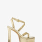 Paola Metallic Snake Embossed Leather Platform Sandal