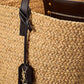 Saint Laurent Logo Raffia Tote