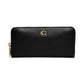 Smooth Leather Slim Accordion Zip-Around Wallet