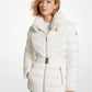 Faux Fur Trim Quilted Nylon Packable Puffer Jacket