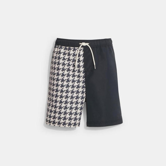 Coach Outlet Houndstooth Print Swim Trunks