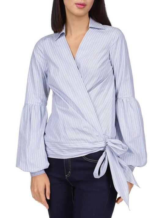 Womens Cotton Collar Wrap Top